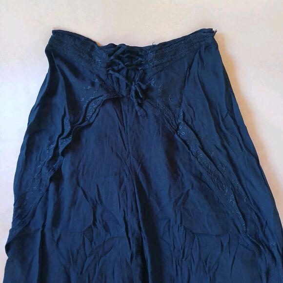 Black Palazzo Pants Free Size M/L/XL Festival Yoga Boho Beach Hippie Rayon - Picture 5 of 9